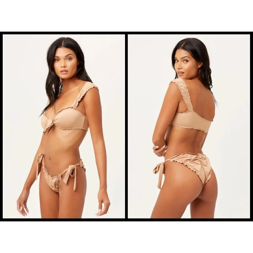 💕FRANKIE'S BIKINIS💕 Colby Ruffle Bikini Set ~ Earth Small S NWT